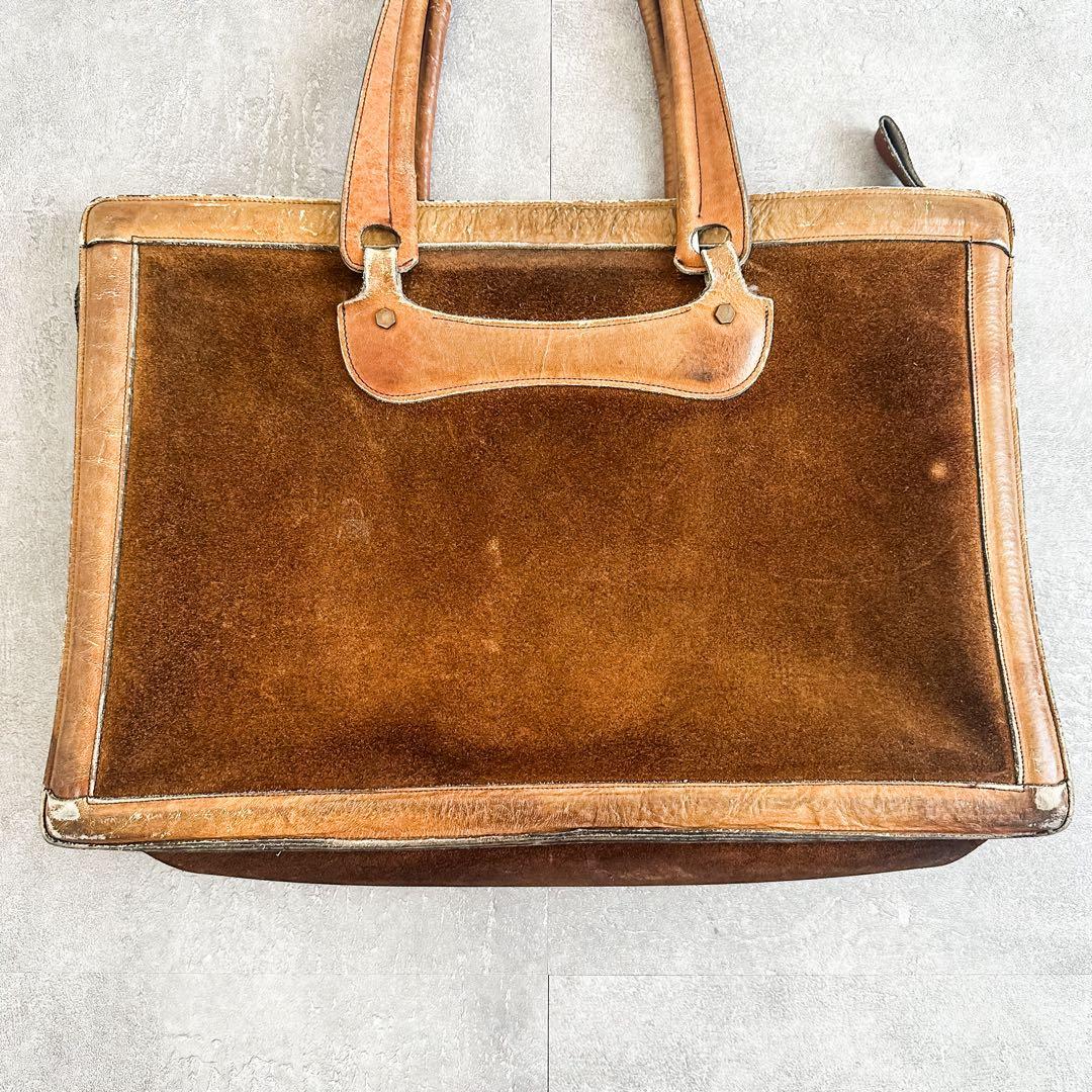 ヴィンテージ 1960's~ スエード× レザー ツートンカラー レザーバッグ