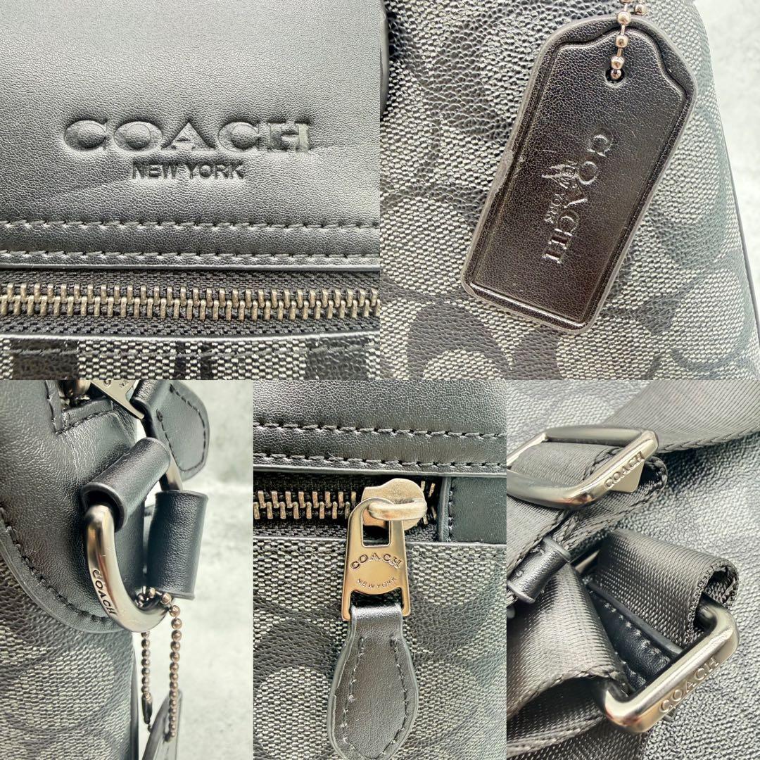 【良品】COACH コーチ ショルダーバッグ PVC クロスボディ ブラック