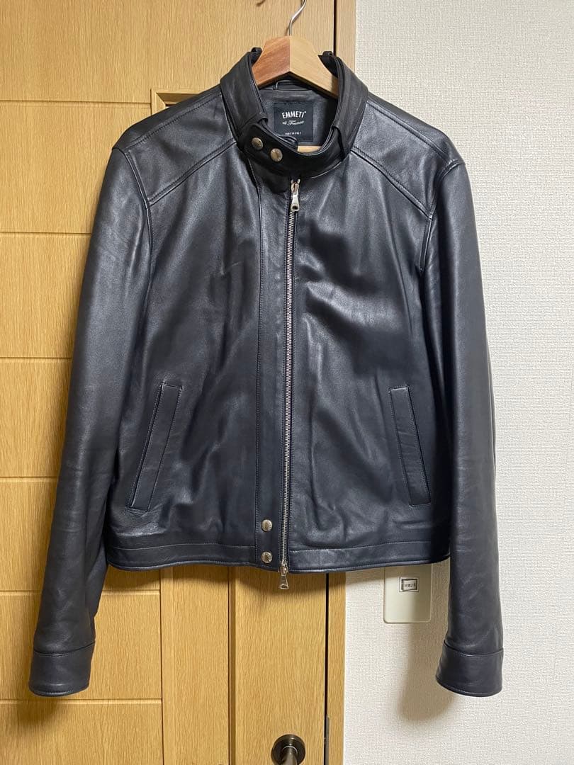 EMMETI VALLICO SP ダークネイビーシングルライダースビームス別注