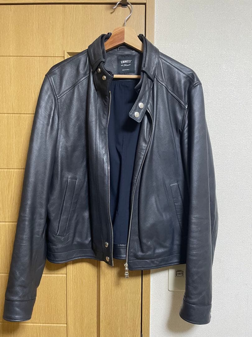 EMMETI VALLICO SP ダークネイビーシングルライダースビームス別注