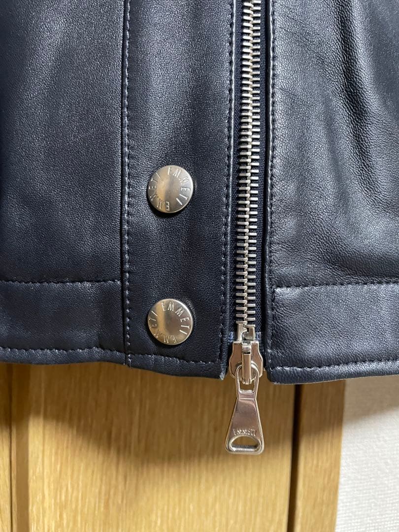 EMMETI VALLICO SP ダークネイビーシングルライダースビームス別注