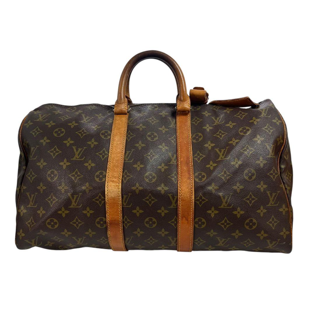 鑑定済☆ルイヴィトン　モノグラム　キーポル45　ボストンバッグ　旅行用バッグ　茶
