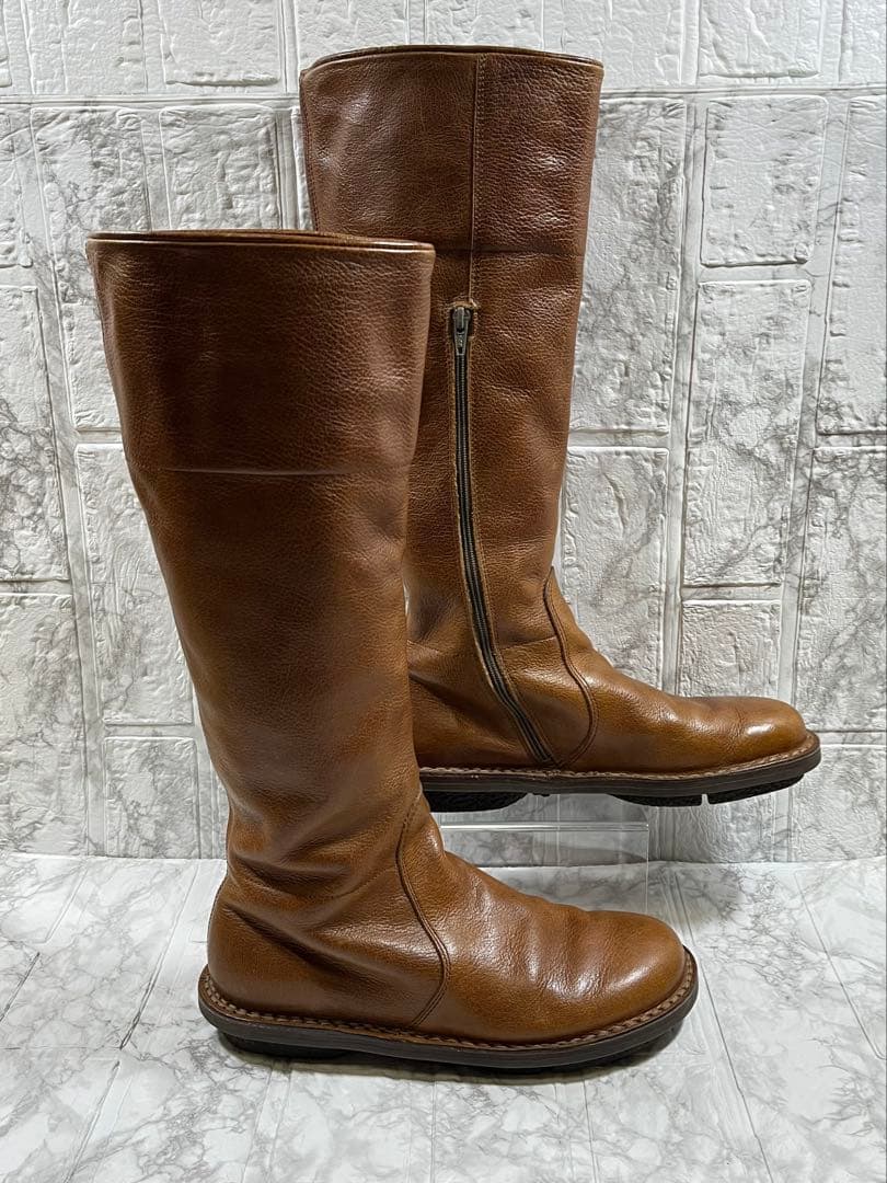 【美品】trippen トリッペン　ロングブーツ　シボ　サイドジップ　　24㎝