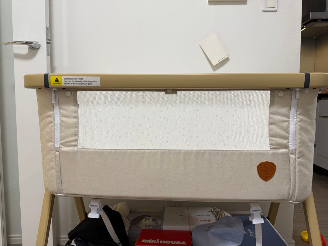 たそ☆HZDMJ ベビーベッド カーキ　ベージュ　美品