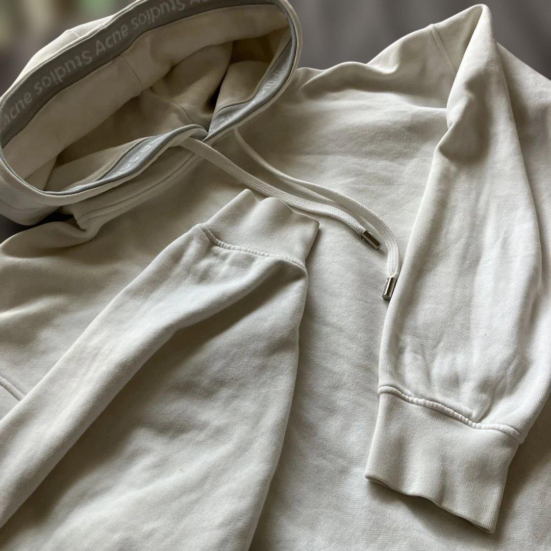 ACNE STUDIOS アクネストゥディオスロゴテープスウェットパーカー白S