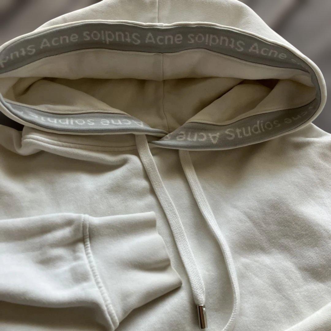 ACNE STUDIOS アクネストゥディオスロゴテープスウェットパーカー白S