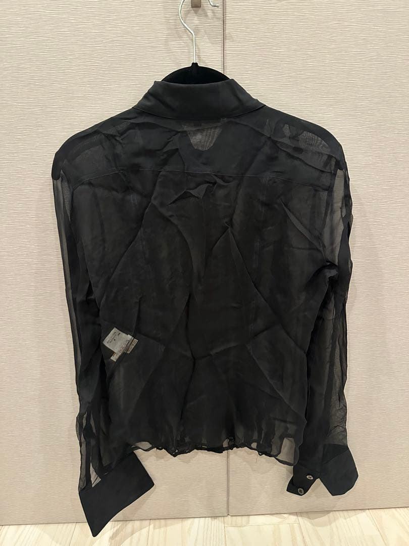 GUCCI ラッフル付きシアーシルクブラウス