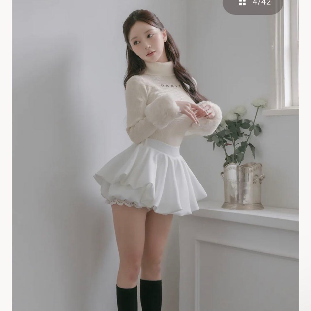 Darich スムースファーリブニットトップス