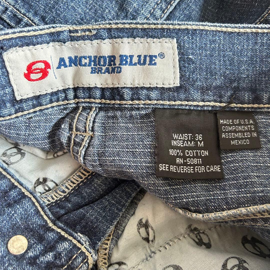 90s Anchor Blue アンカーブルー 極太 デニム ダブルニー W36