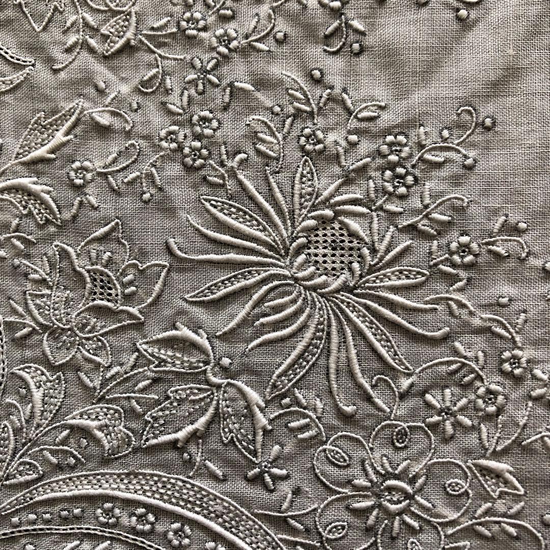 未使用　SWATOW ハンカチ　汕頭　手刺繍　スワトウ　花柄　パッケージなし発送