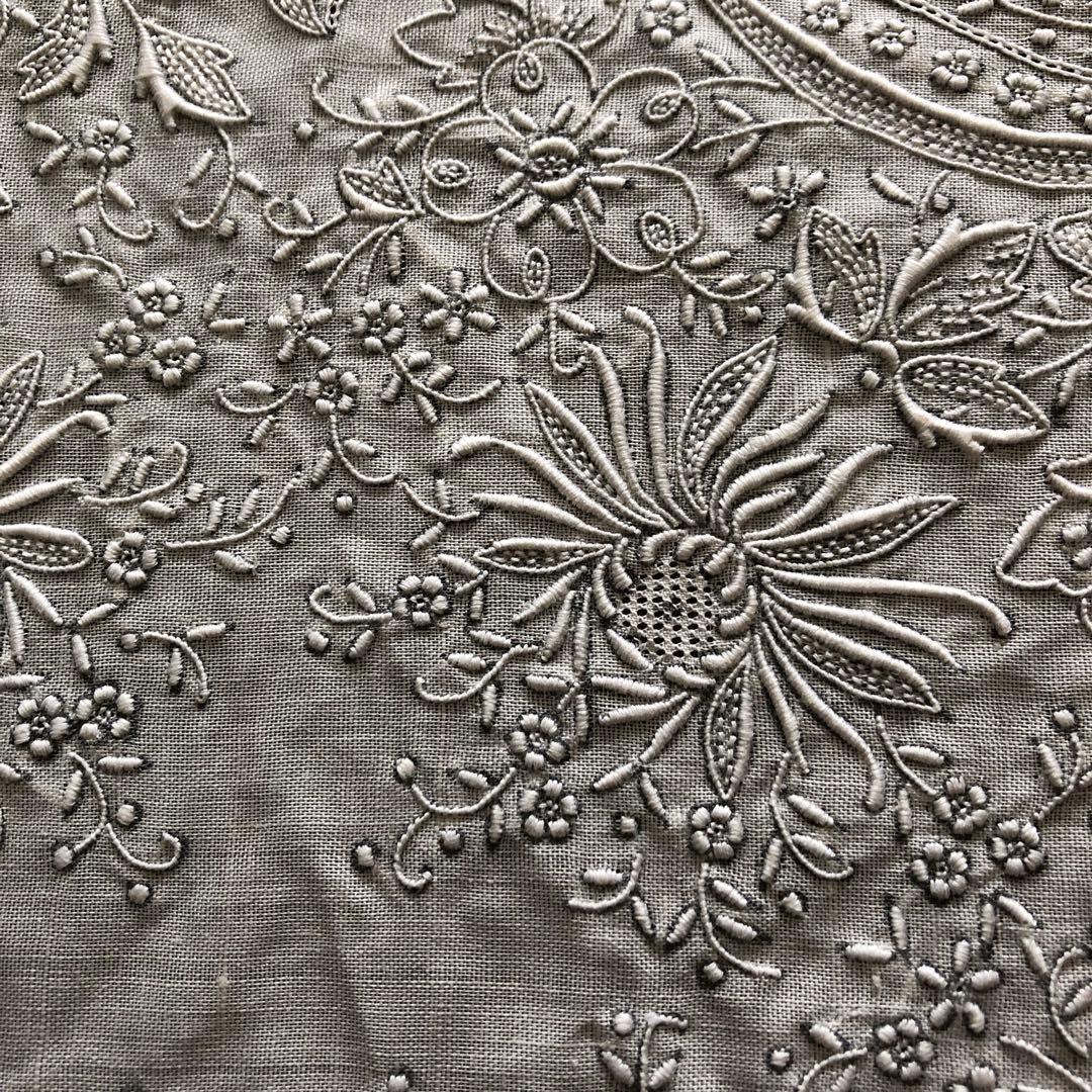 未使用　SWATOW ハンカチ　汕頭　手刺繍　スワトウ　花柄　パッケージなし発送
