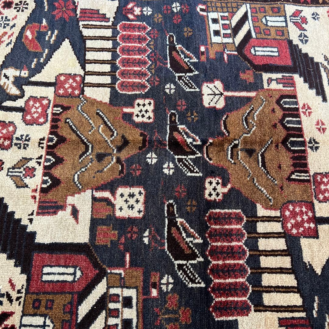 ペルシャ 手作りカシュカイヴィンテージラグ 83cm x 137cm