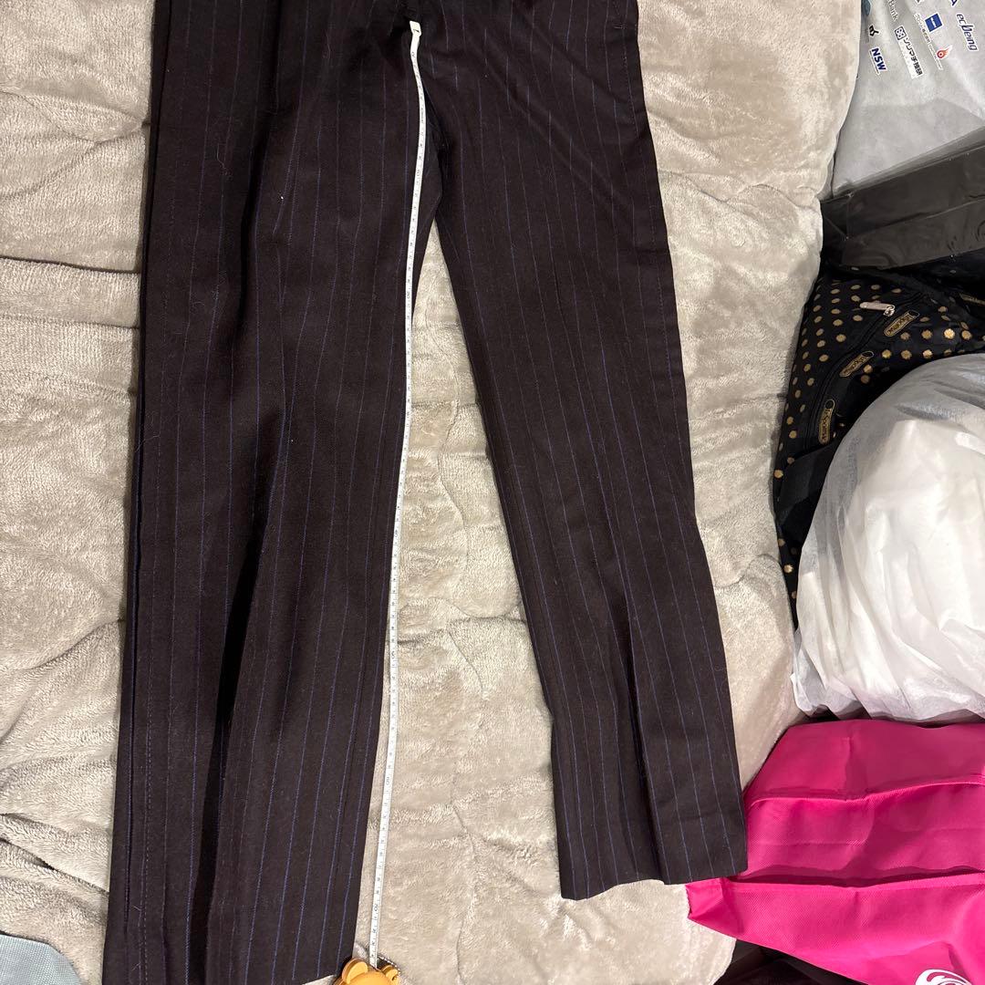 ポールスミス　ブラウンブルーストライプパンツスーツ上下　セットアップ