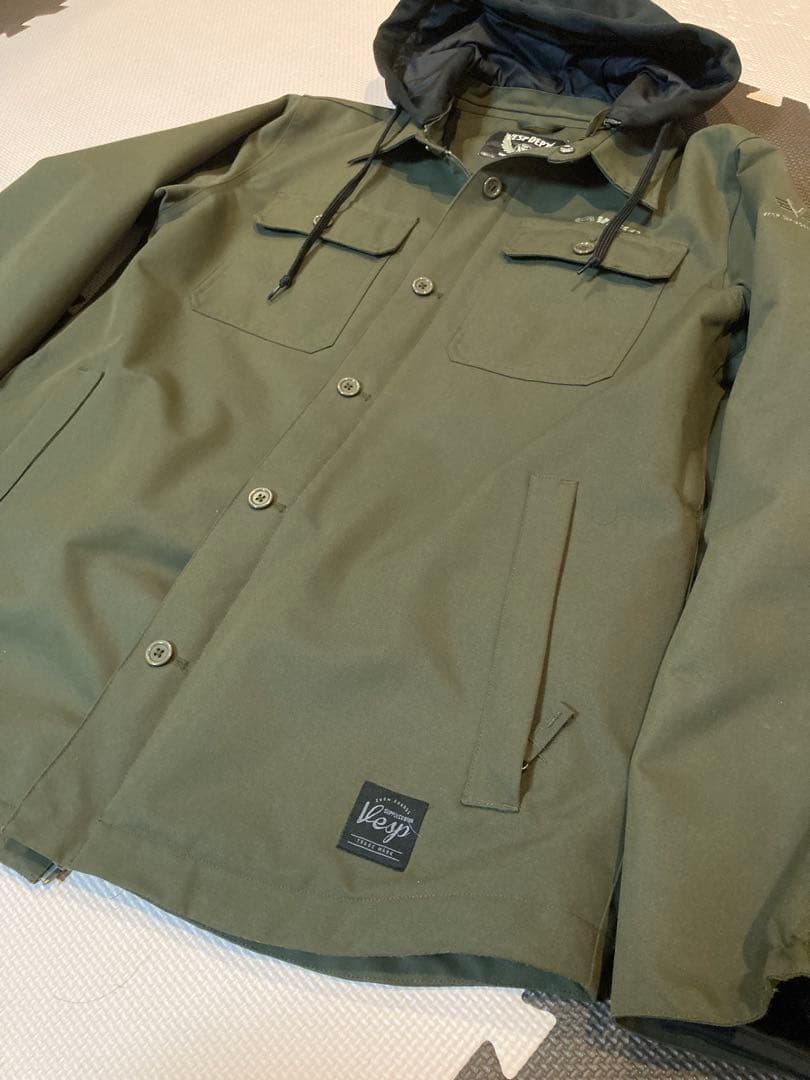 【美品】VESP フード付き スノーボードウェア　サイズL オリーブグリーン