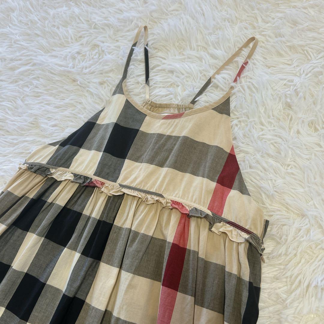 バーバリーチルドレン メガチェック キャミワンピース フリル 14Y 164㎝