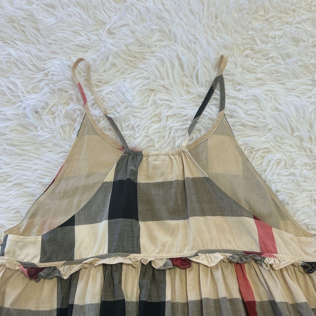 バーバリーチルドレン メガチェック キャミワンピース フリル 14Y 164㎝