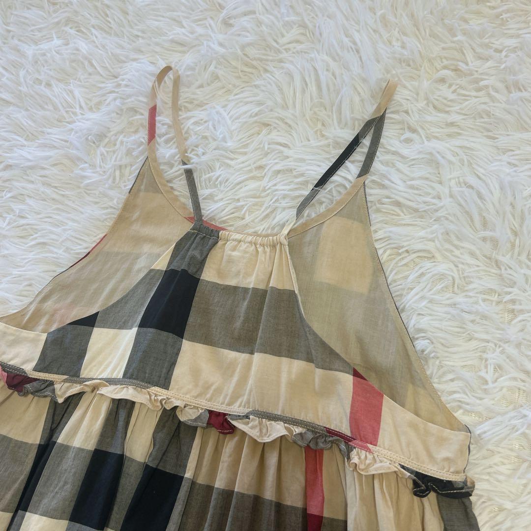 バーバリーチルドレン メガチェック キャミワンピース フリル 14Y 164㎝