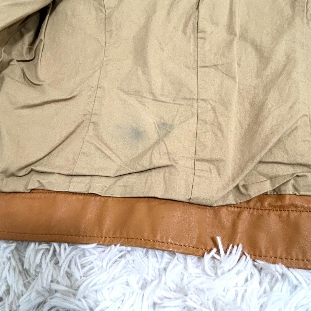 ポールスミス シングルライダース 革ジャン 本革 キャメル メンズ