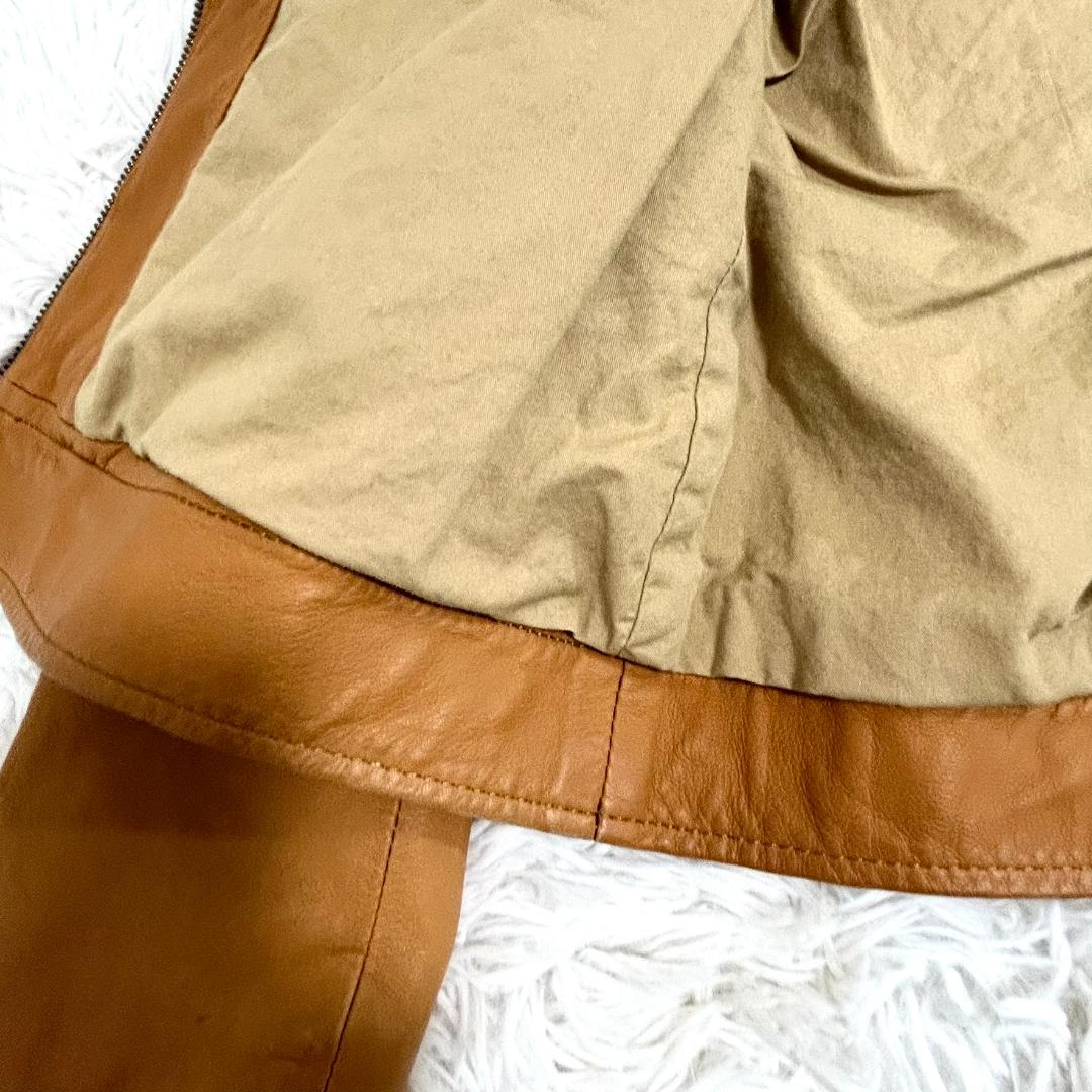 ポールスミス シングルライダース 革ジャン 本革 キャメル メンズ