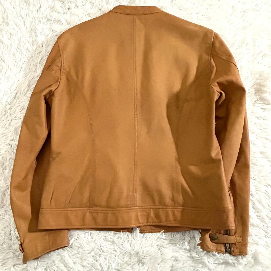 ポールスミス シングルライダース 革ジャン 本革 キャメル メンズ