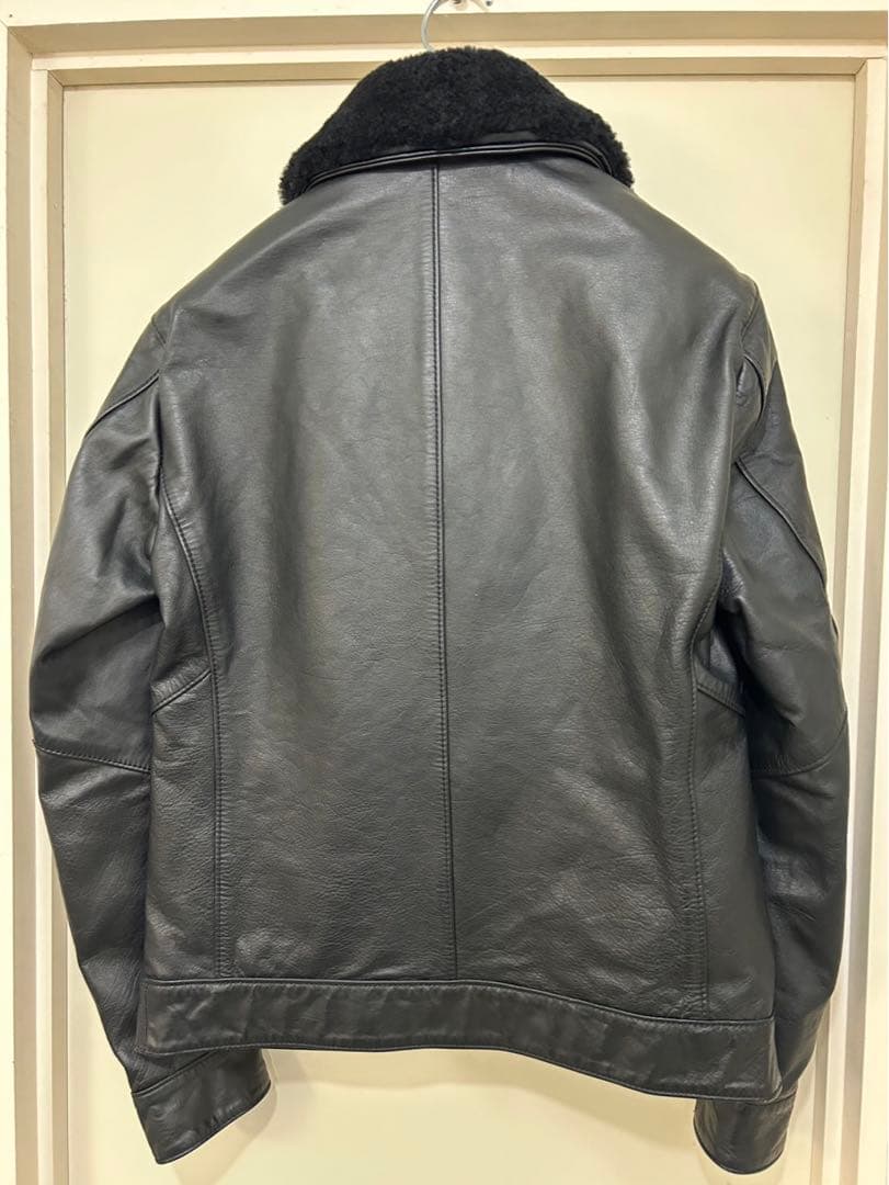 【良品】革ジャン　BEAUTY&YOUTH ブラックレザー　ライダースジャケット