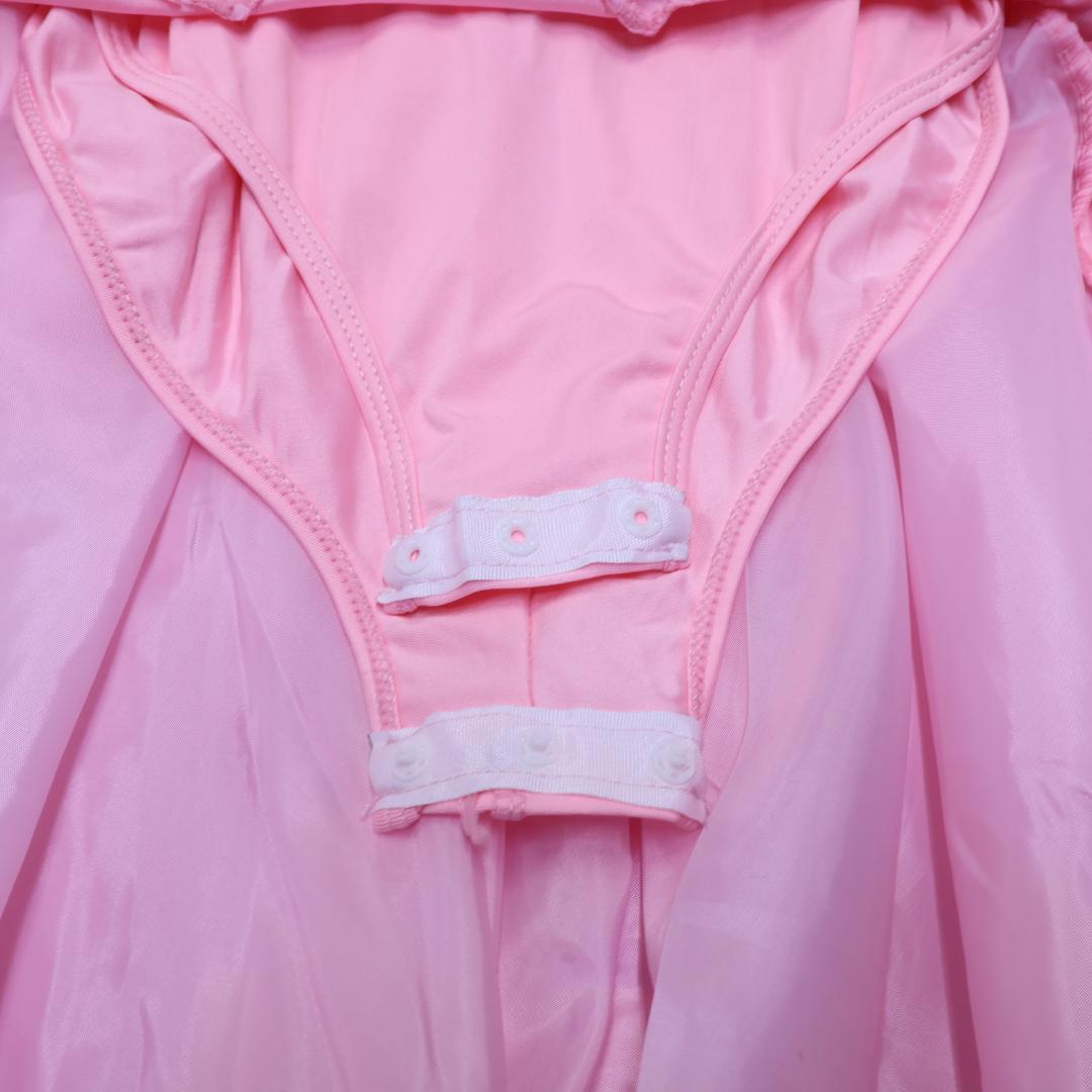 【社交ダンス衣装】ピンク 豪華フリル ワンピース ドレス ラインストーン 花柄