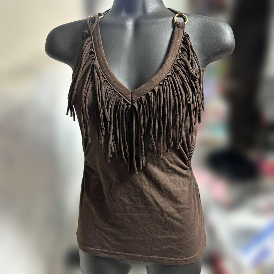 ギャル系　d.i.a フリンジキャミソール