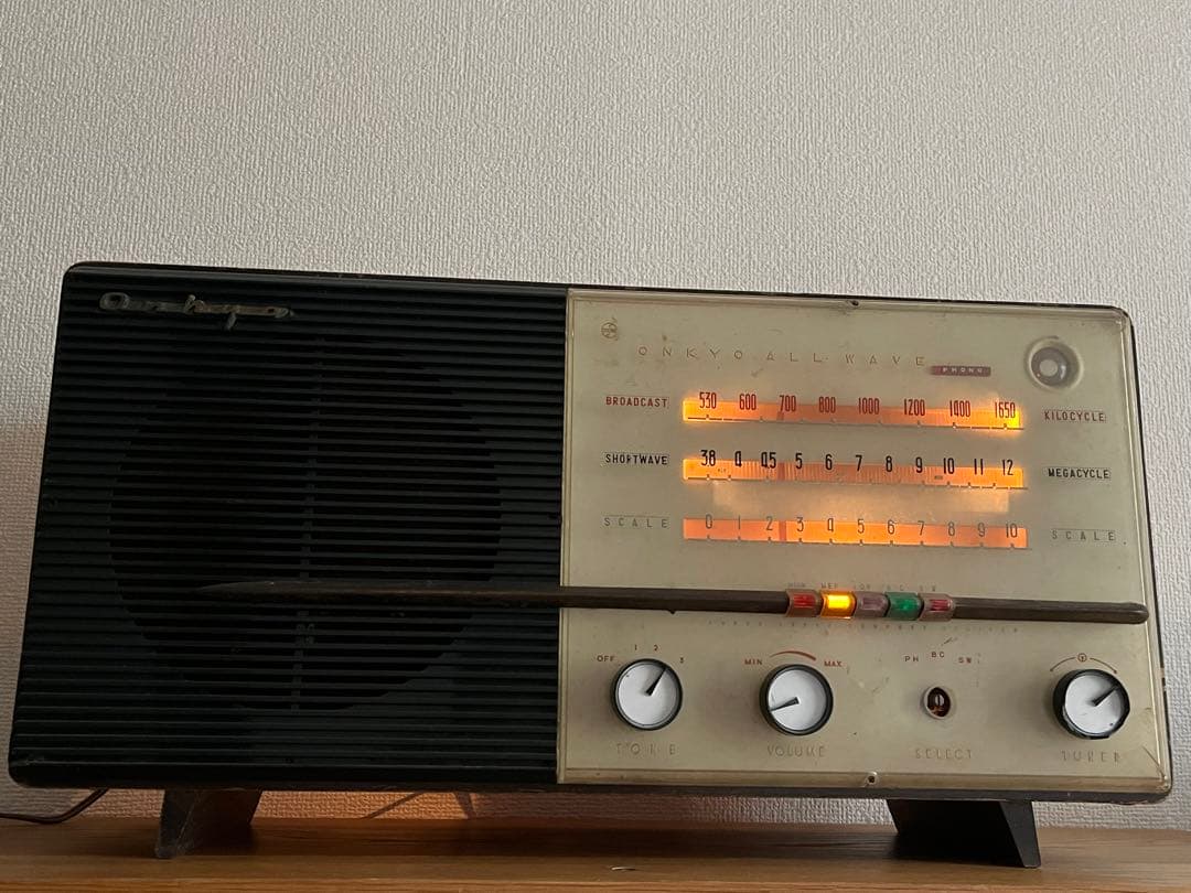 昭和レトロ アンティーク 木製 ONKYO 真空管ラジオ インテリア