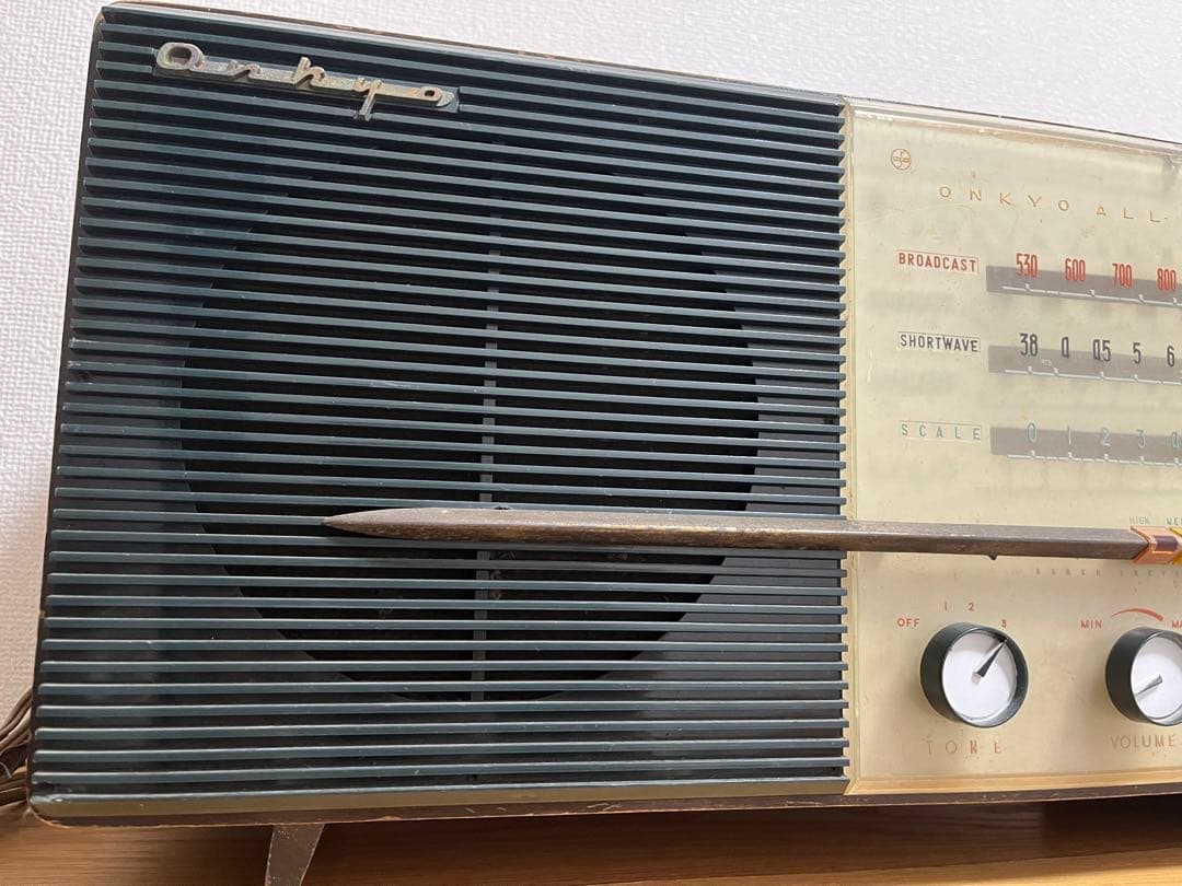 昭和レトロ アンティーク 木製 ONKYO 真空管ラジオ インテリア