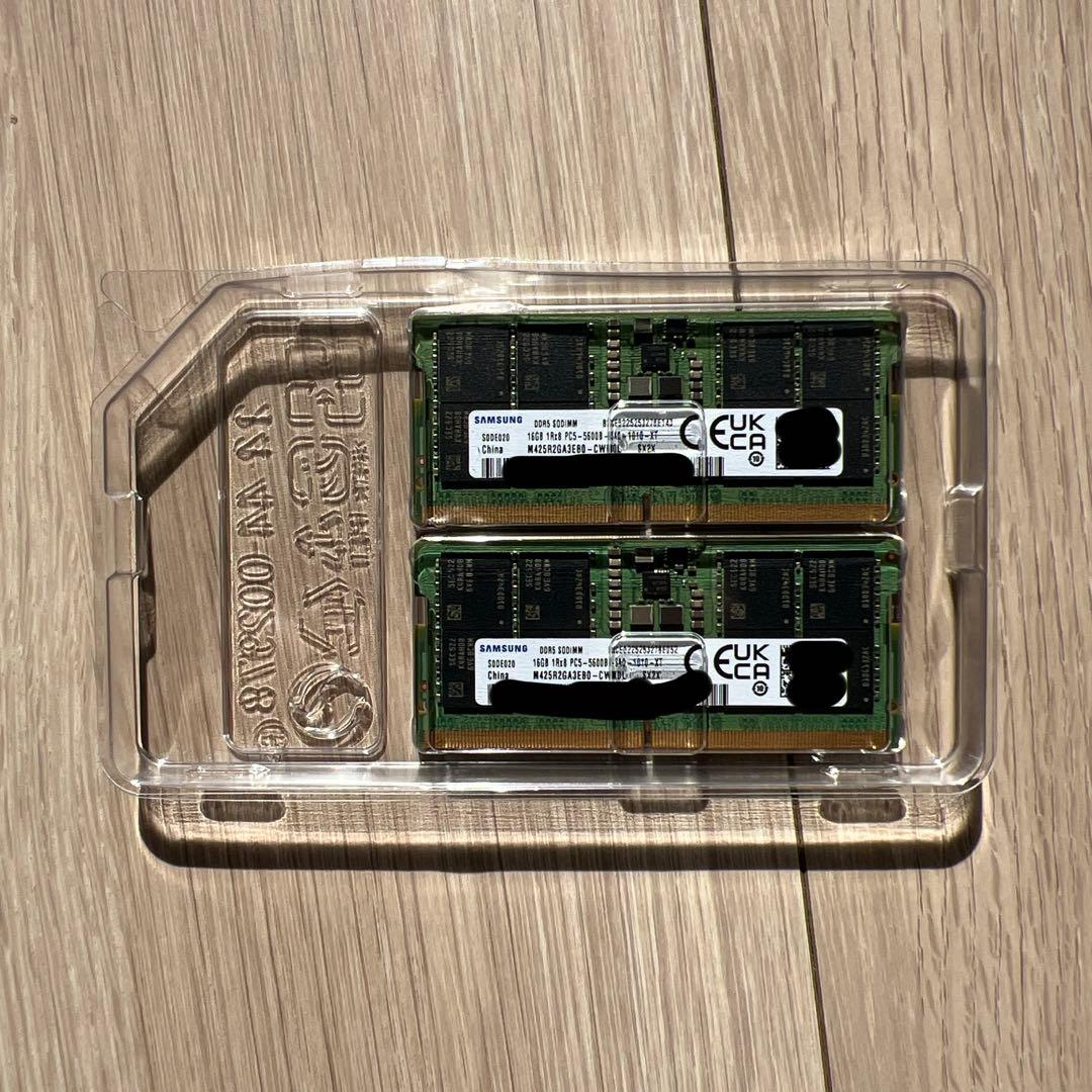Samsung DDR5-5600 SODIMM 16GB×2（計32GB）