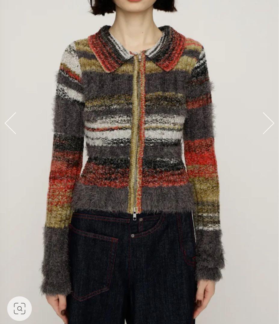 SLY SHAGGY MIX FRONT ZIP トップス