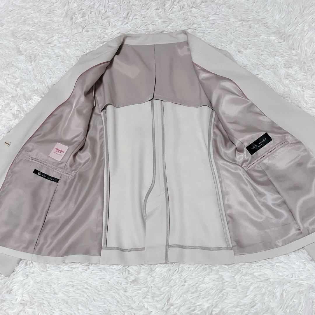 新品✨LES MUSE アオキ パンツスーツ ノーカラー ミワク 洗える S