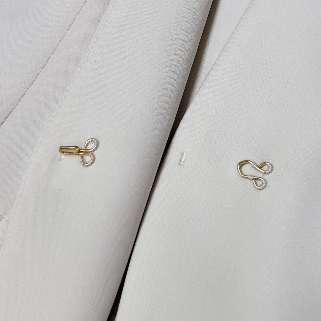 新品✨LES MUSE アオキ パンツスーツ ノーカラー ミワク 洗える S