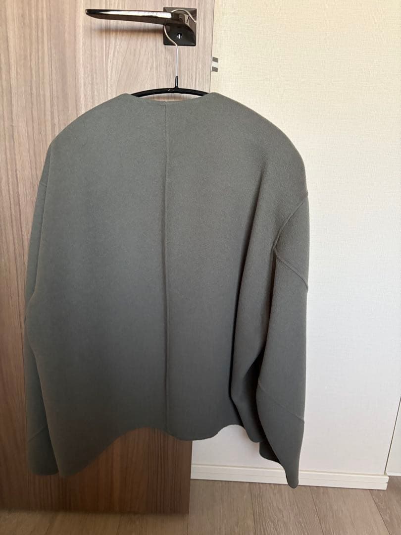 <LOHEN>バックフォルムリバーZIPブルゾンコート グレー