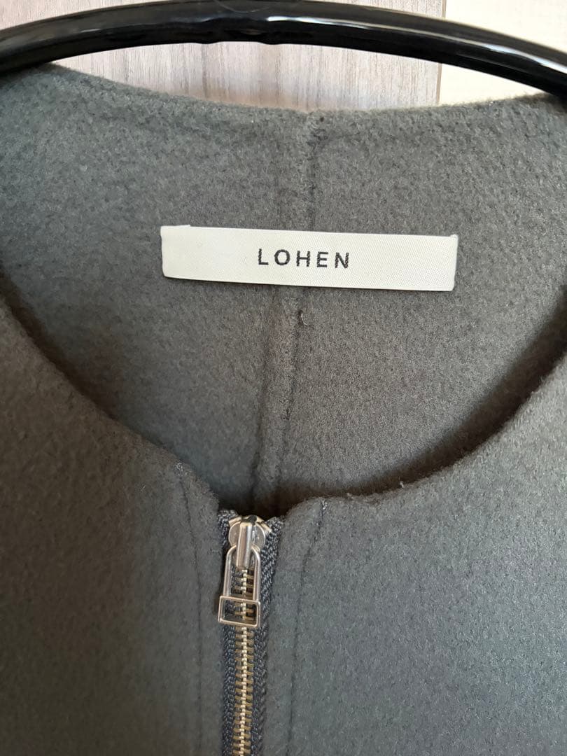 <LOHEN>バックフォルムリバーZIPブルゾンコート グレー