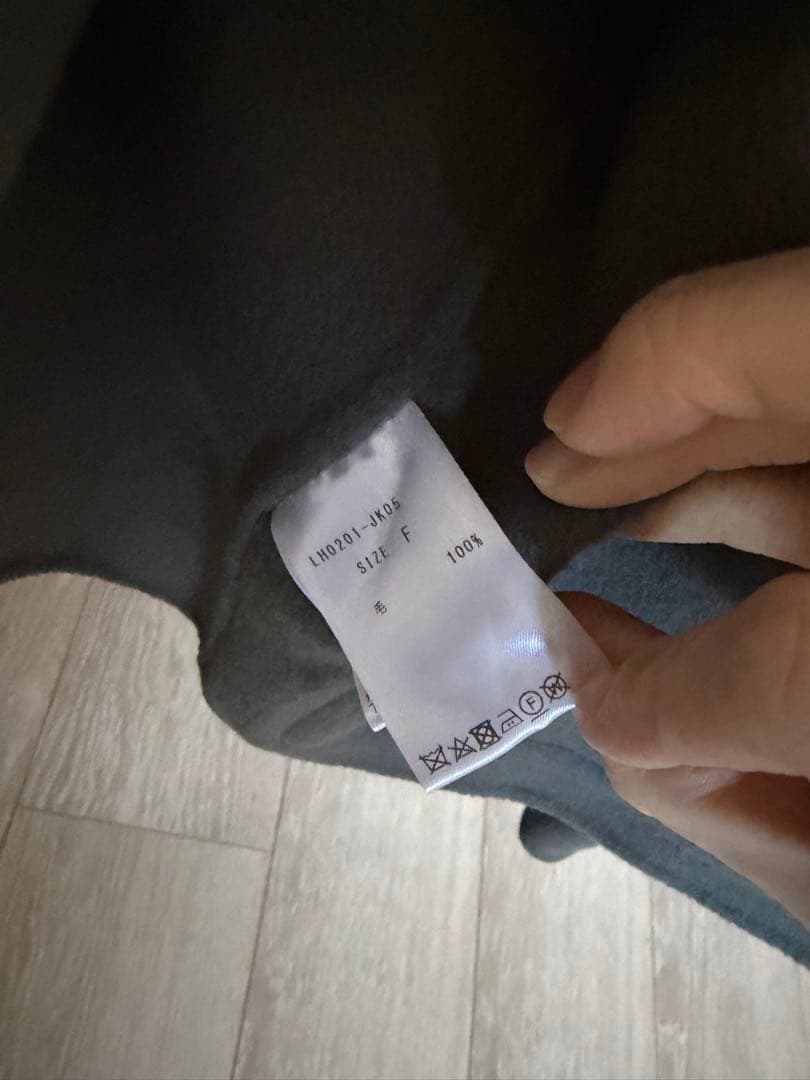 <LOHEN>バックフォルムリバーZIPブルゾンコート グレー