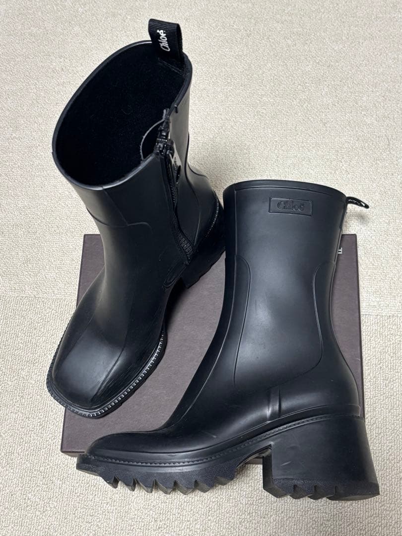 Chloé 37 ブラック 長靴・レインブーツ