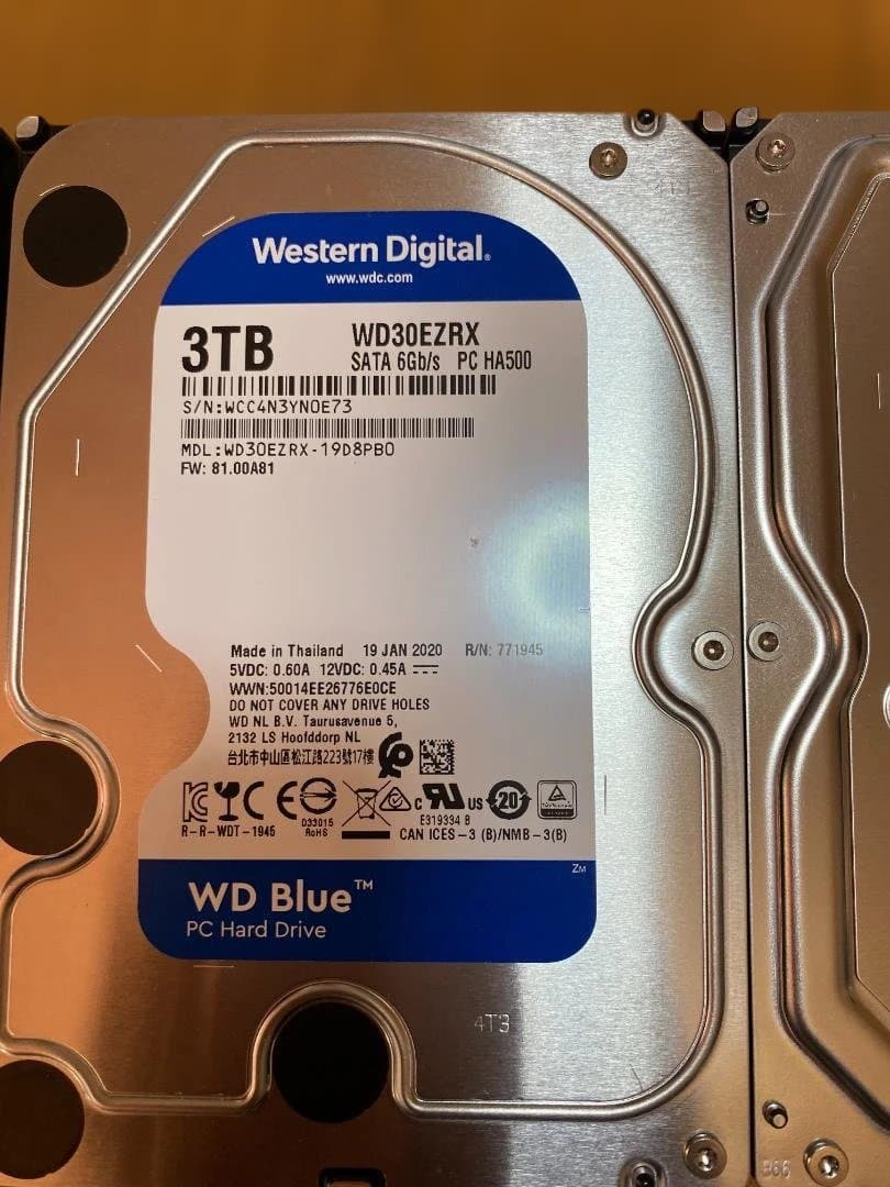 【合計7TB】HDD 3枚セット（3TB×2 / 1TB×1）動作確認済
