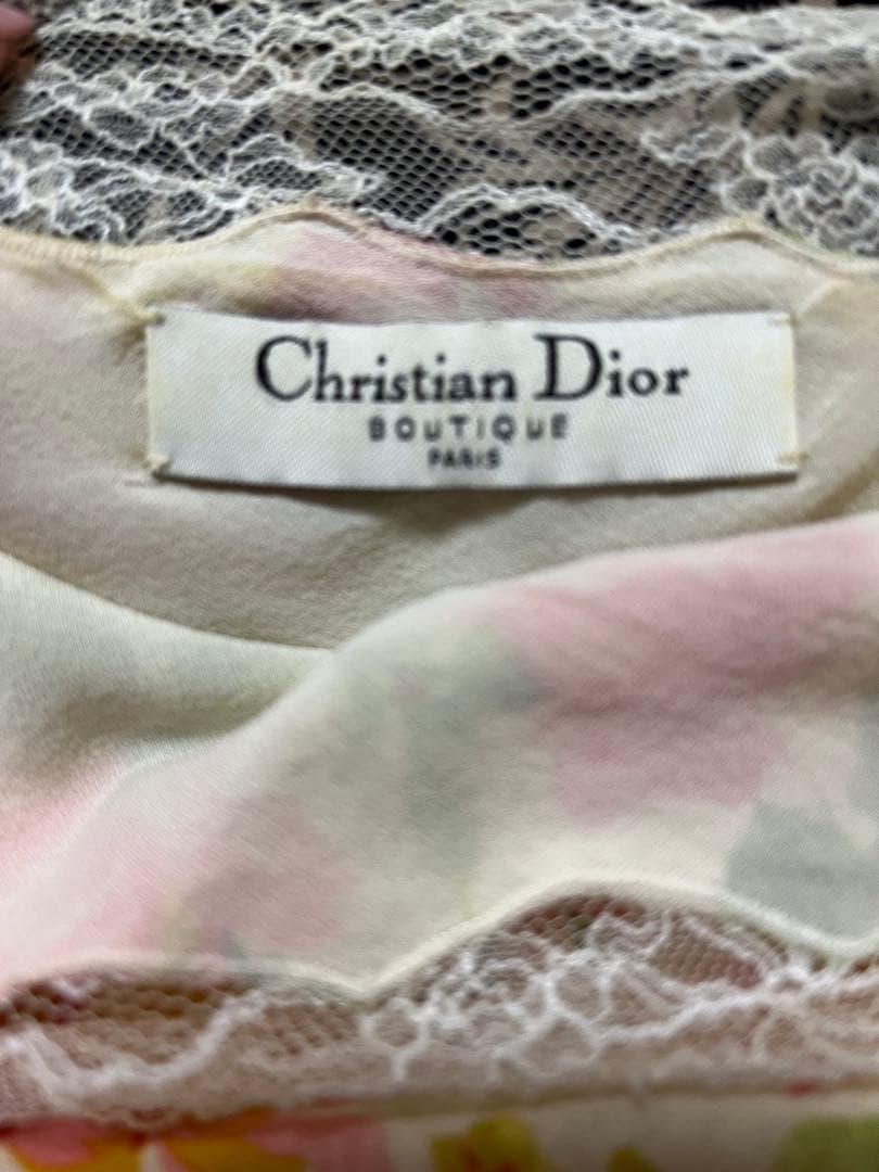 ディオール花柄レースキャミソールとストールの2点セット