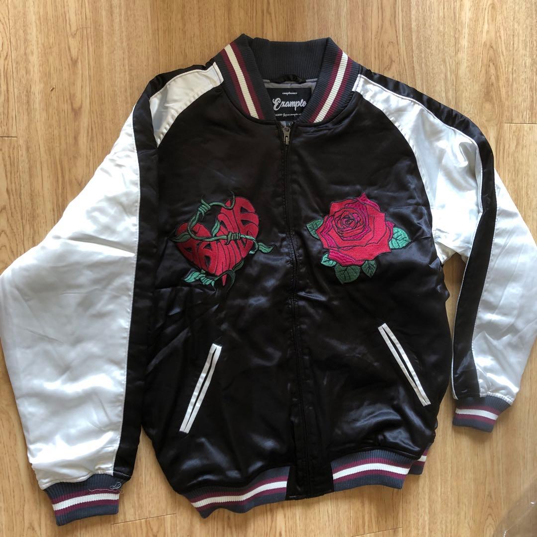 定価42,900円【値下げ可】EXAMPLE薔薇刺繍スタジャンL