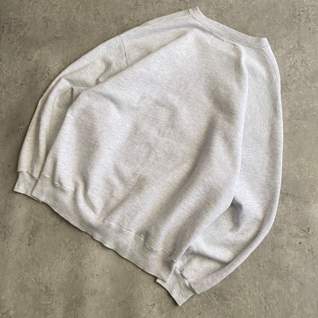 90s ラッセル ハイコットン 前V 無地 スウェット USA製 グレー L