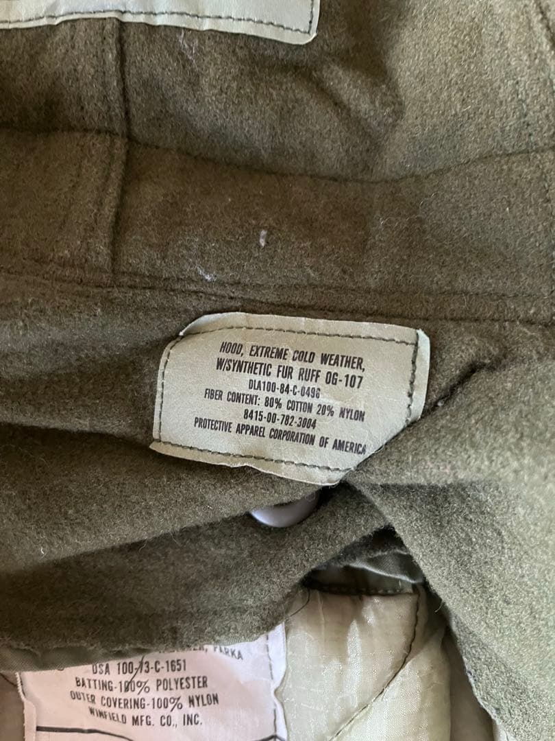 M65 米軍実物 フィッシュテールパーカー XS フルセット