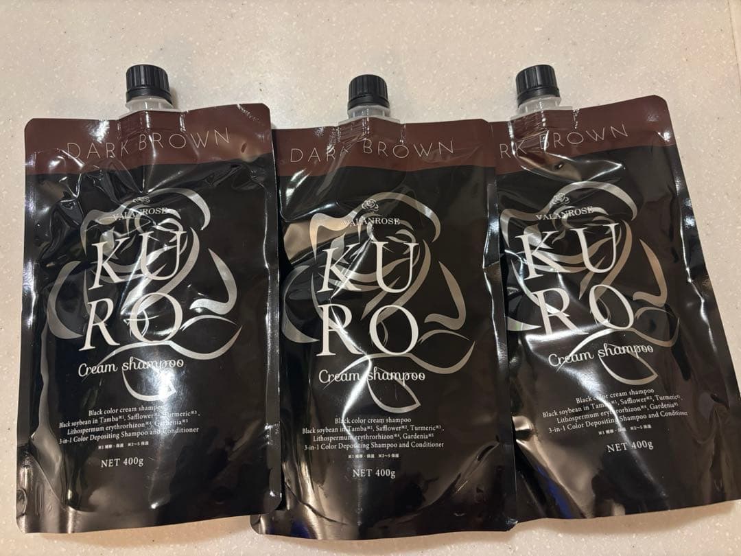 バランローズ KURO ダークブラウン カラーシャンプー 400g 3個セット