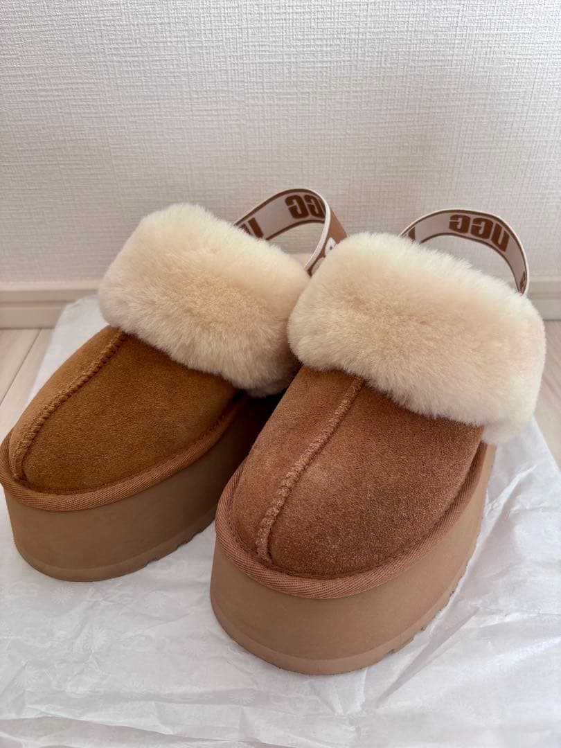 UGG ファンケット24cm 厚底　チェスナット
