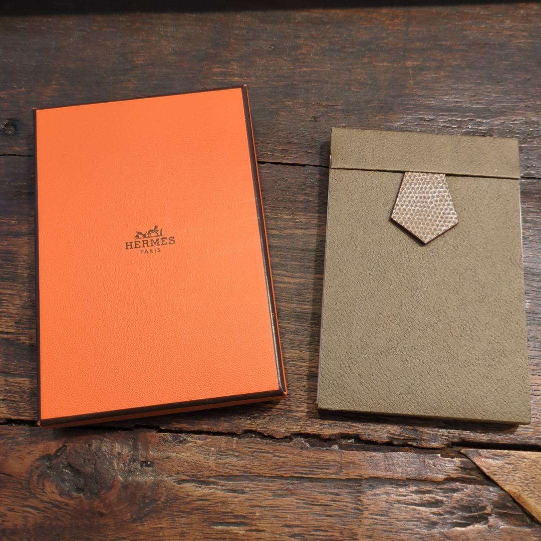 【未使用】エルメス　メモ帳　手帳　レザー　小物　ノート