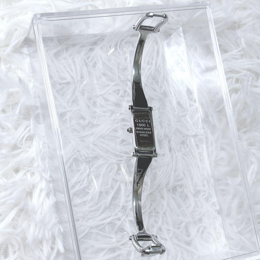 新品電池✨美品　GUCCI ブレスウォッチ　バングル　ピンクシェル　1500L