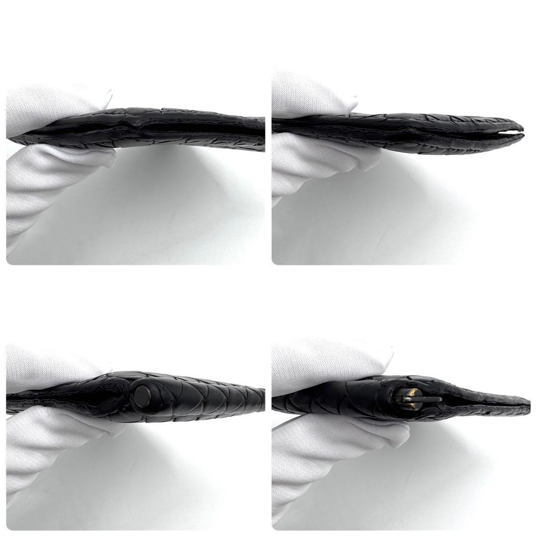 良品✨ボッテガヴェネタ　マネークリップ　イントレチャート　折り財布　ブラック