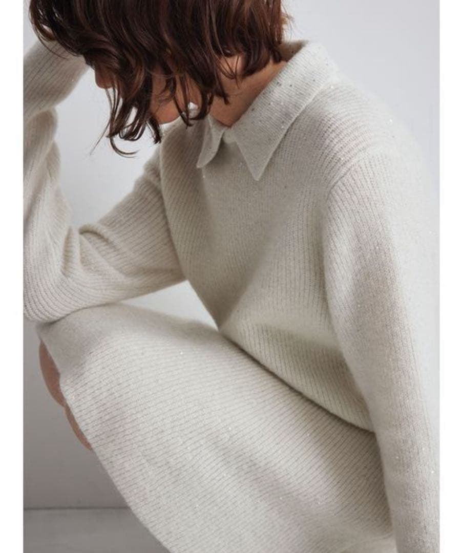 ★即購入OK★新品未使用★MilaOwen 襟付きペプラムニットミニワンピース