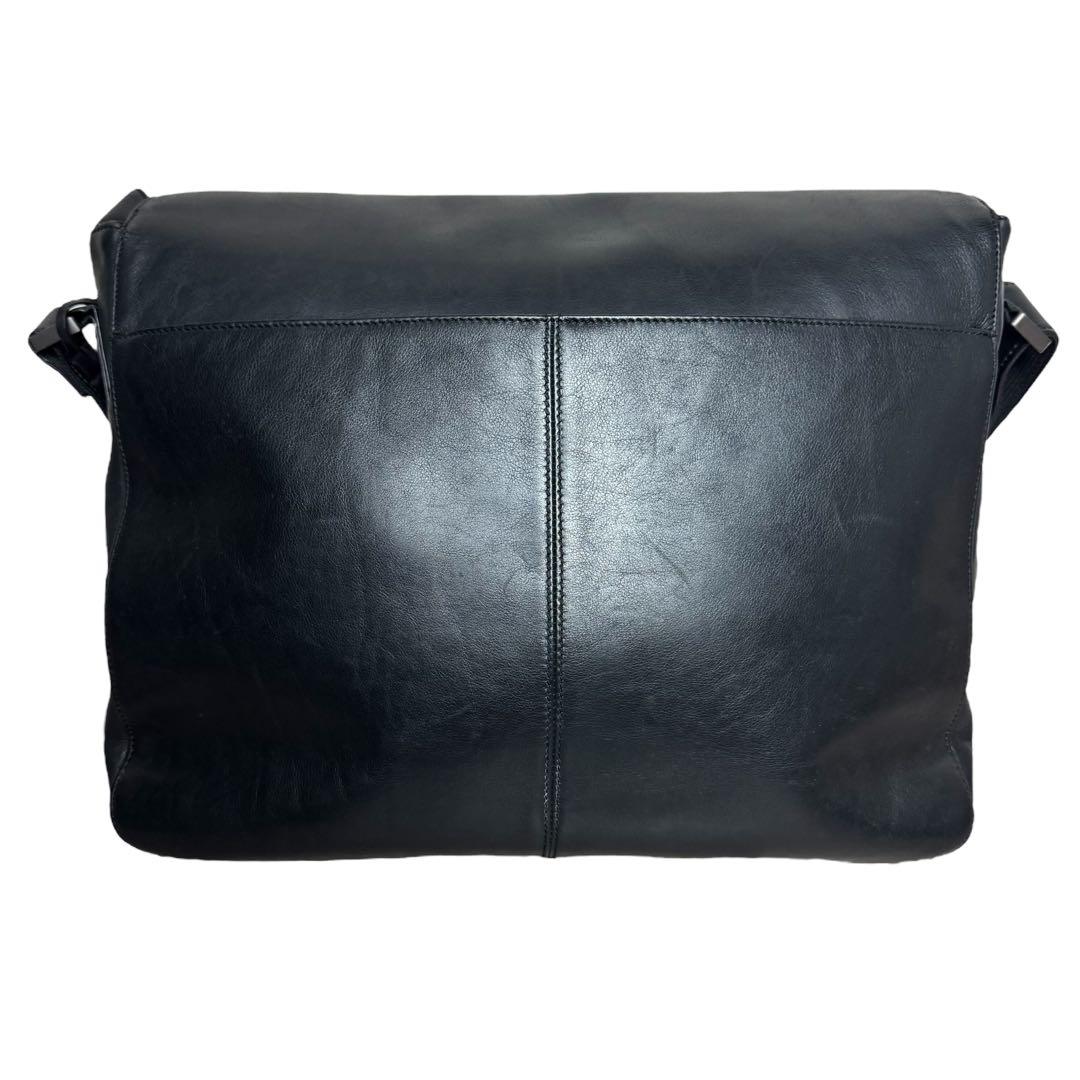 極美品✨カルバンクライン メッセンジャーバッグ クラッチ オール レザー 黒