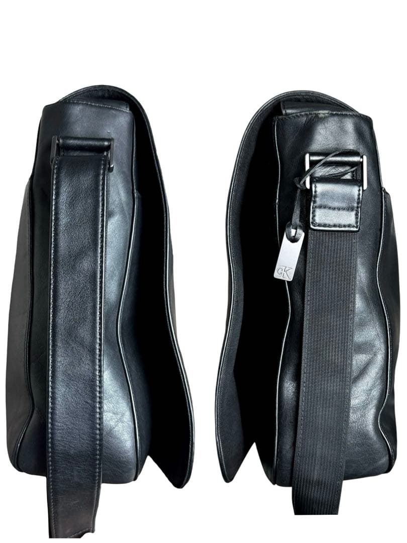 極美品✨カルバンクライン メッセンジャーバッグ クラッチ オール レザー 黒